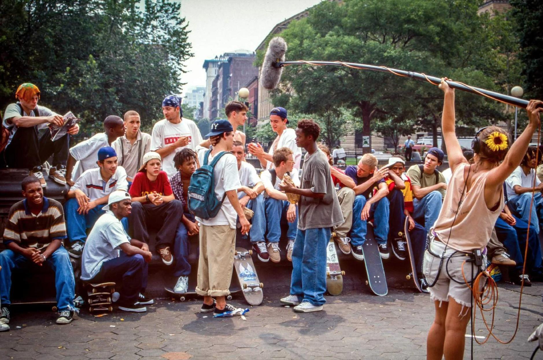 On the set of Harmony Korine's 1995 film "Kids"