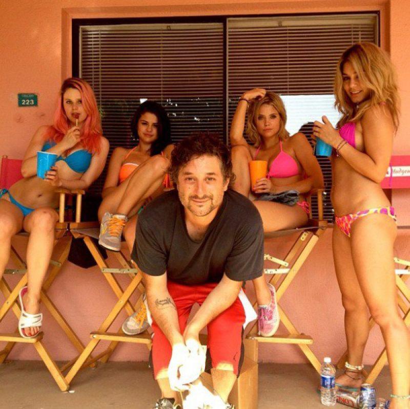 Harmony Korine on the set of Spring Breakers