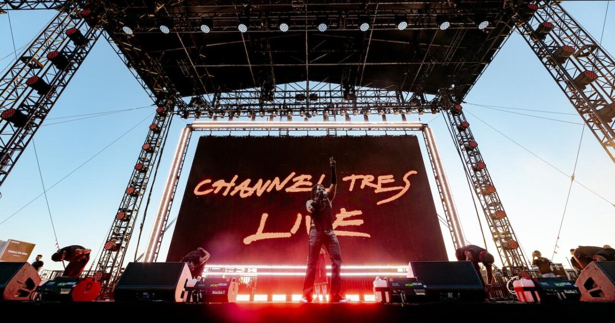 Sunset music venue with dynamic stage lights - Sun Goes Down Tour 2025